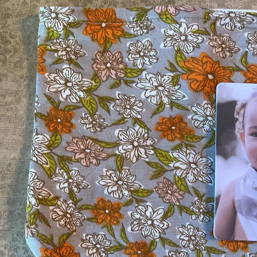 MilkBarn Grey Floral Bamboo Kerchief Bib